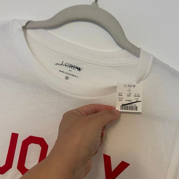 NWT J.Crew Jolly" graphic tee In white Size Medium - Picture 3 of 5